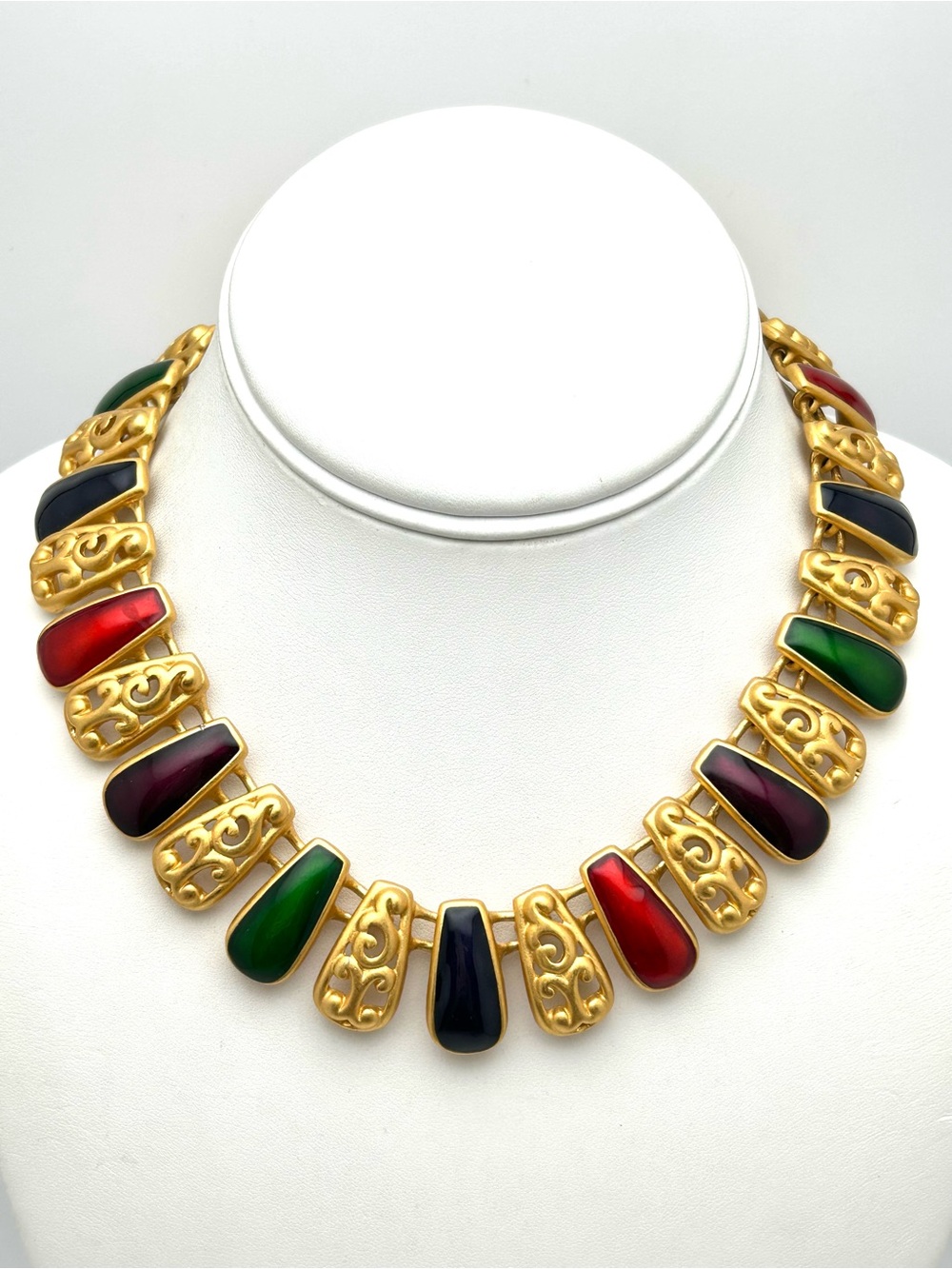 Anne Klein Byzantine Etruscan Jewel Tones Necklace